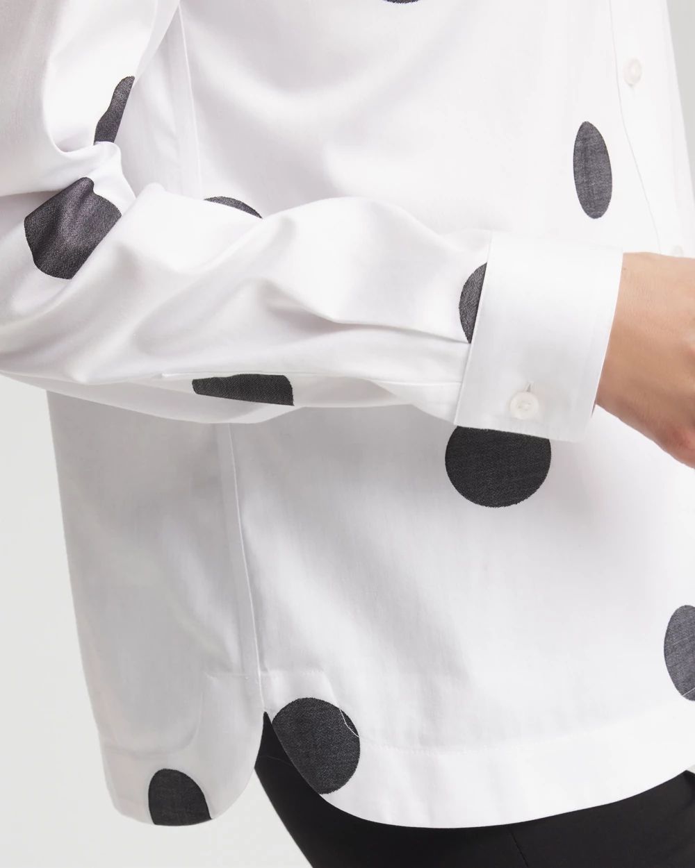 No Iron™ Polka-Dot Jacquard Shirt | Chico's